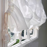 Craftuneed 1:6 Miniature Dollhouse Ivory Cloud Draped Curtains Handmade Doll Window Drapes Rod Variable Size Available