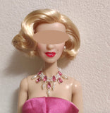 1:6 Scale Doll Faux Pearl Necklace and Earrings Set Miniature Jewellery Handmade
