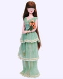 Handmade 1:6 Scale Doll Dress with Bracelet Miniature Victorian Style Gown