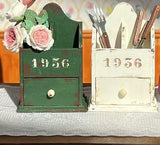 1:6 Scale Dollhouse Cutlery Holder Handmade Miniature Vintage Wooden Utensil Box Kitchen