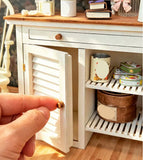 Handmade Dollhouse Side Table Cabinet Shelf Miniature Farmhouse Furniture 1:6 Scale