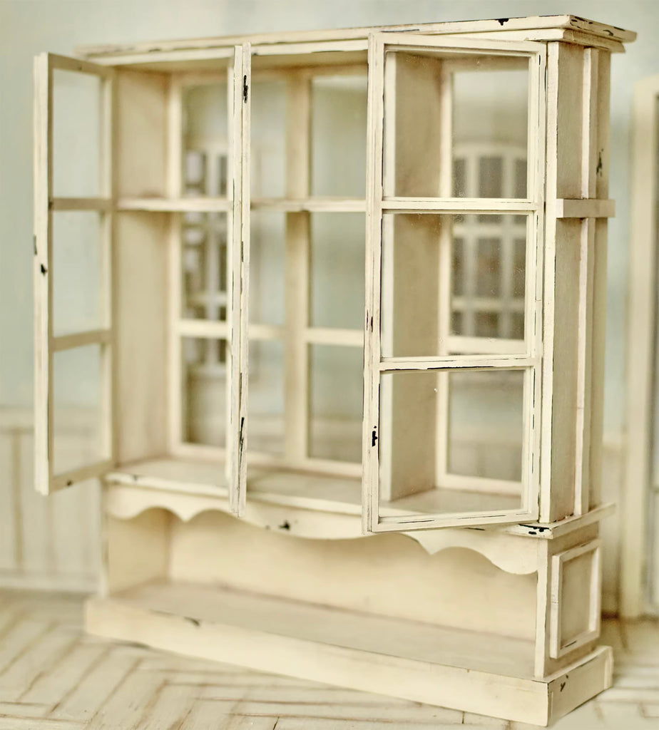 Unassembled Display Unit Vintage Style Dollhouse Display Cabinet DIY Kit – 1/6 & 1/12 Scale Min ...