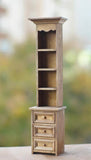 Dollhouse Vintage Wooden Furniture – Miniature Tall Cabinet & 9-Drawer Cabinet (1:6 Scale)