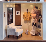 Handmade 1:6 Scale Hexagon Dollhouse Room Wooden Miniature Display Scene