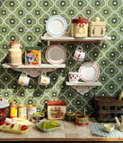 1:6 Scale Dollhouse Kitchen Furniture Miniature Vintage Style Sink Counter Wooden Cupboard Shelves Cabinet For Dolls Handmade