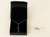 Craftuneed women 925 silver zircon cross pendant necklace baptism jewellery with gift box