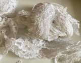 Craftuneed Bundle 17.7 Meters white floral lace trim sew on bridal embroidered tulle dress lace trimming for Sewing DIY