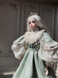 Craftuneed Handmade Luxury 1:6 Scale French Vintage Style Doll Dress with Headband Miniature Haute Couture Doll Gown for BJD, OB24