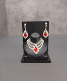 Set of 3 Miniature Doll Jewellery 1:6 Scale Red Rhinestone Necklaces Earrings Handmade