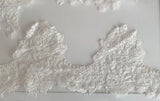 Craftuneed Bundle 4pcs ivory embroidered lace trims sew on floral lace applique tulle motif patch