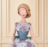 Vintage Inspired Doll Dress & Necklace Earrings Set Handmade 1:6 Scale Floral Gown