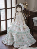 Victorian Rococo Floral Doll Dress Set Handmade Miniature Outfit 1/6 1/4 1/3 Scale