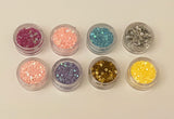 Craftuneed Bundle 8packs Nails face art glitter stars hearts eyes sequins Festival eyeshadow makeup art craft making