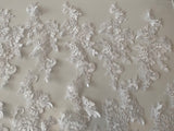 Job lot 10pcs white lace applique sew on bridal embroidered floral tulle lace motif patch