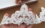 6 Yards Ivory Sequined Bridal Lace Trim Sequins Lace Edge for Wedding Dress Veil
