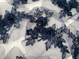 Craftuneed Job lot 10pcs Navy 3D lace applique motif double layer floral lace motif patch