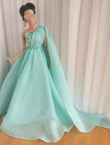 Handmade 1:6 Scale Greek Style Doll Dress Miniature Chiffon Couture Gown with Beaded Bodice