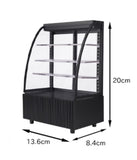Craftuneed 1:6 Scale Miniature Cafe Bakery Display Cabinet with light Dollhouse Kitchen Cake Showcase Counter Furniture for Fashion Dolls