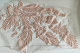 Craftuneed Bundle 2Pcs Luxury Light Blush Pink Sequin Lace Applique Beaded Floral Embroidered Patch for Dressmaking, Bridal, Dancewear