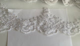Bundle 20Yards White Floral Lace Trim Embroidered Tulle Trimming, Bridal Sewing DIY