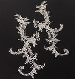 Gold Se5 Pairs Ivory Bridal Lace Applique Floral Embroidery Lace Motif Patch For Wedding DIY