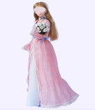 Handmade 1:6 Scale Victorian Style Doll Dress with Necklace – Custom Miniature Fashion Outfit