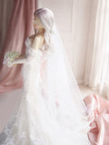 1:3 Scale Doll Wedding Dress Handmade Miniature Mermaid Bridal Lace Gown Veil Outfit