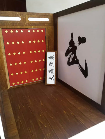 1:6 Scale Miniature Martial Arts Dojo Diorama Kit – Flat Pack Dollhouse Room Scene