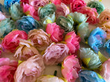 Craftuneed Bundle 44pcs Mini Artificial Peony Blooms Flower Heads Assorted Colours for DIY projects