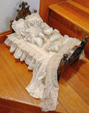 Handmade Dollhouse Bedding Set Miniature French Style Blanket Pillow 1/6 1/4 1/3 Scale