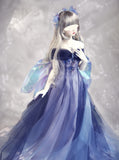 1:3 Scale Doll Butterfly Fairy Dress Handmade Blue Purple Gradient Glitter Gown Set