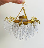 Handmade Miniature Faux Crystal Chandelier Light 1:6 Scale Dollhouse Hanging Ceiling Lamp