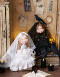 Handmade Victorian Lace Doll Bridal Dress Veil Miniature Outfit For 1/6 1/4 1/3 Scale
