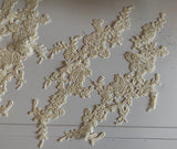 Craftuneed Bundle 6pcs champagne cream lace applique sew on embroidered floral lace motif patch