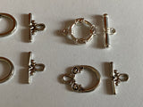 Craftuneed 11 Pairs Silver Tone Toggle Clasps Decorative T-Bar Fasteners for Jewellery Making