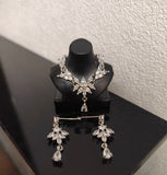 Handmade 1:6 Scale Doll Rhinestone Necklace, Earrings & Crown Miniature Jewellery Set
