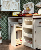 1:6 Scale Dollhouse Kitchen Furniture Miniature Vintage Style Wooden Cupboard Shelves Cabinet Drawers For Dolls Handmade