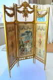 1:6 Scale Dollhouse Folding Screen Handmade Miniature Rococo Room Divider Display
