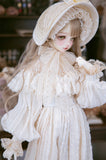 Craftuneed Edwardian Doll Dress with Bonnet for BJD Antique Vintage-Inspired Lace Grown Costume Fits For 1/6 1/4 1/3 Dolls