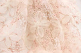 Pink 3D Floral Embroidered Lace Fabric with Sequins Tulle Mesh 3 Meters