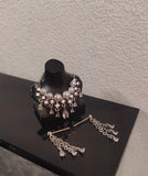 Handmade 1:6 Scale Doll Necklace & Earrings Set Miniature Faux Pearl Rhinestone Jewellery