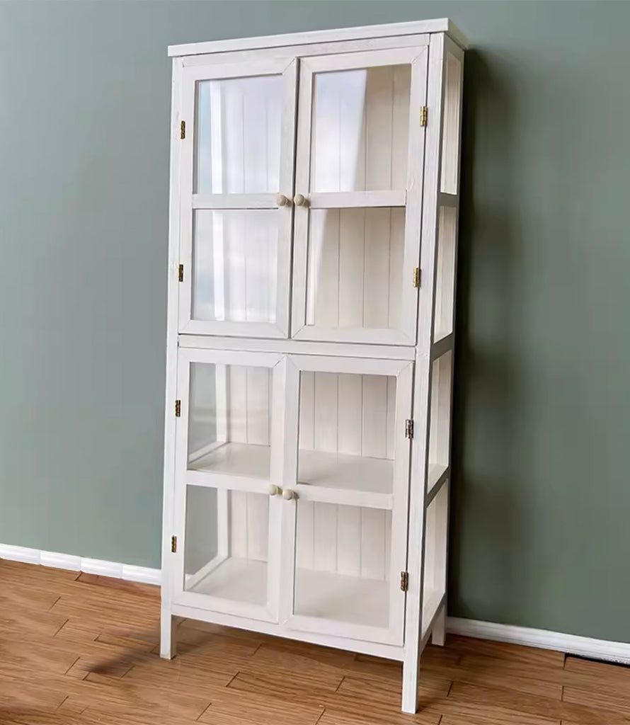 1:6 Scale Dollhouse Display Cabinet Handmade Miniature Wooden Storage Furniture