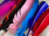 Craftuneed Bundle 9pcs Colourful large stripped hat mount feather hat for Millinery art craft diy