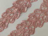 Craftuneed Mirror pair pink floral lace sleeves applique sew on lace motif for dress making