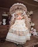 1:6 Scale Doll Lace Dress with Embroidery Handmade Vintage Style Floral Dress Outfit For Dolls