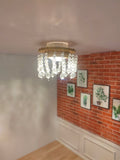 Handmade Dollhouse Faux Crystal Chandelie 1:6 Scale Miniature Ceiling Light Hanging Lamp