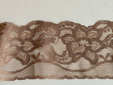 3.6 Meters Beige Brown floral embroidered lace trim
