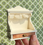 1:6 Scale Dollhouse Kitchen Furniture Miniature Vintage Style Wooden Cupboard Shelves Cabinet Drawers For Dolls Handmade