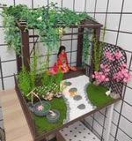 Craftuneed 1:6 scale Japanese Garden Doll Diorama Set Miniature Dollhouse Outdoor Scene with Pavilion Plants and Pathway For Fashion Doll Custom sizes available