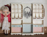 DIY Miniature Display Cabinet Kit – 1/6 & 1/12 Scale Dollhouse Furniture Flat Pack (Unassembled)